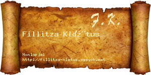 Fillitza Klétus névjegykártya